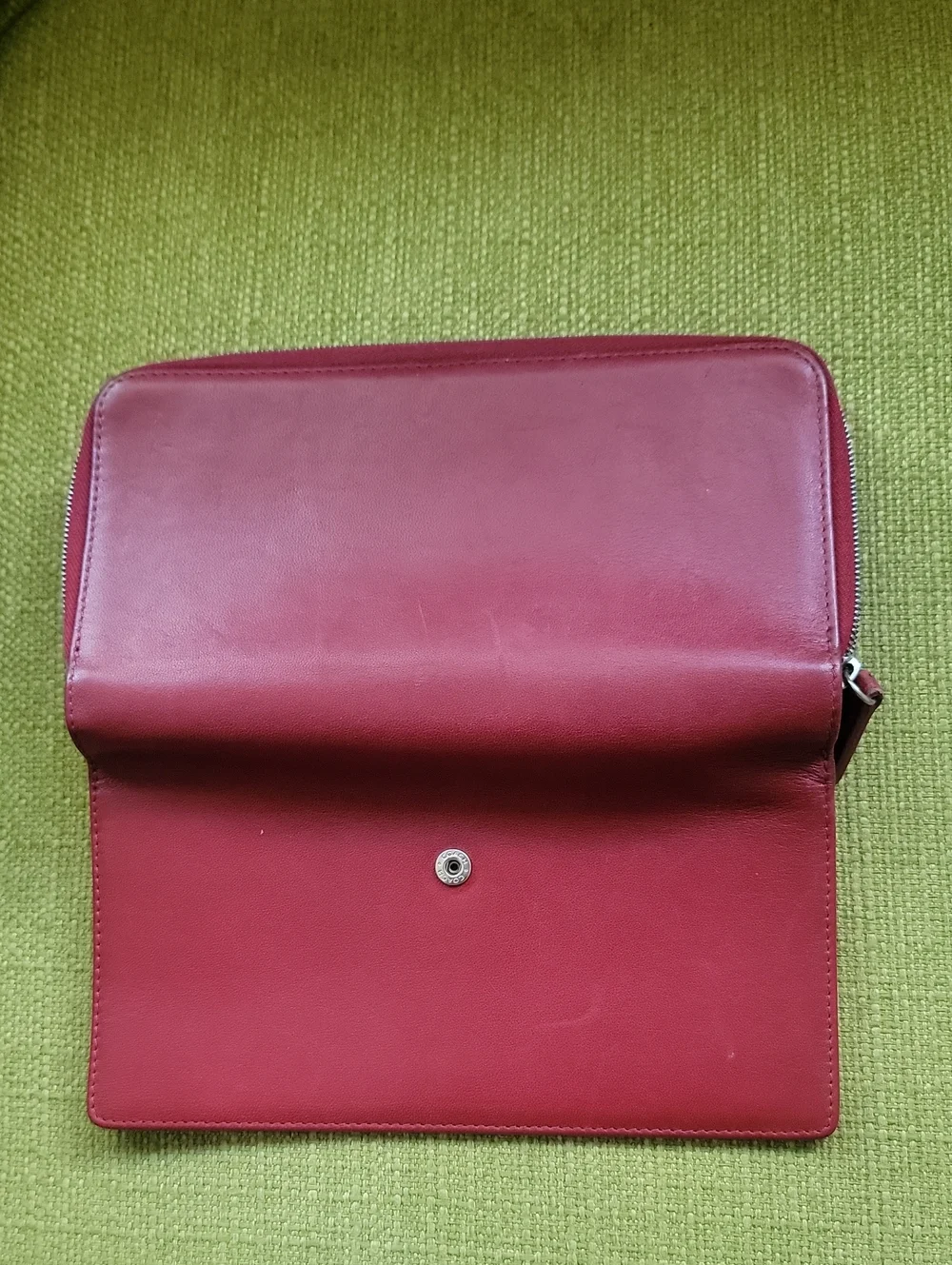 Coach Red Leather Zip Wallet
